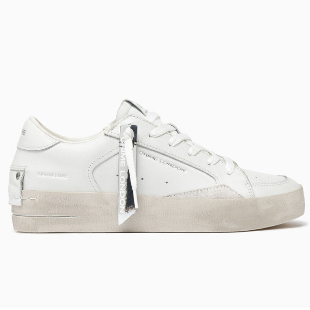 Crime London Sneakers da donna in pelle vanilla white
