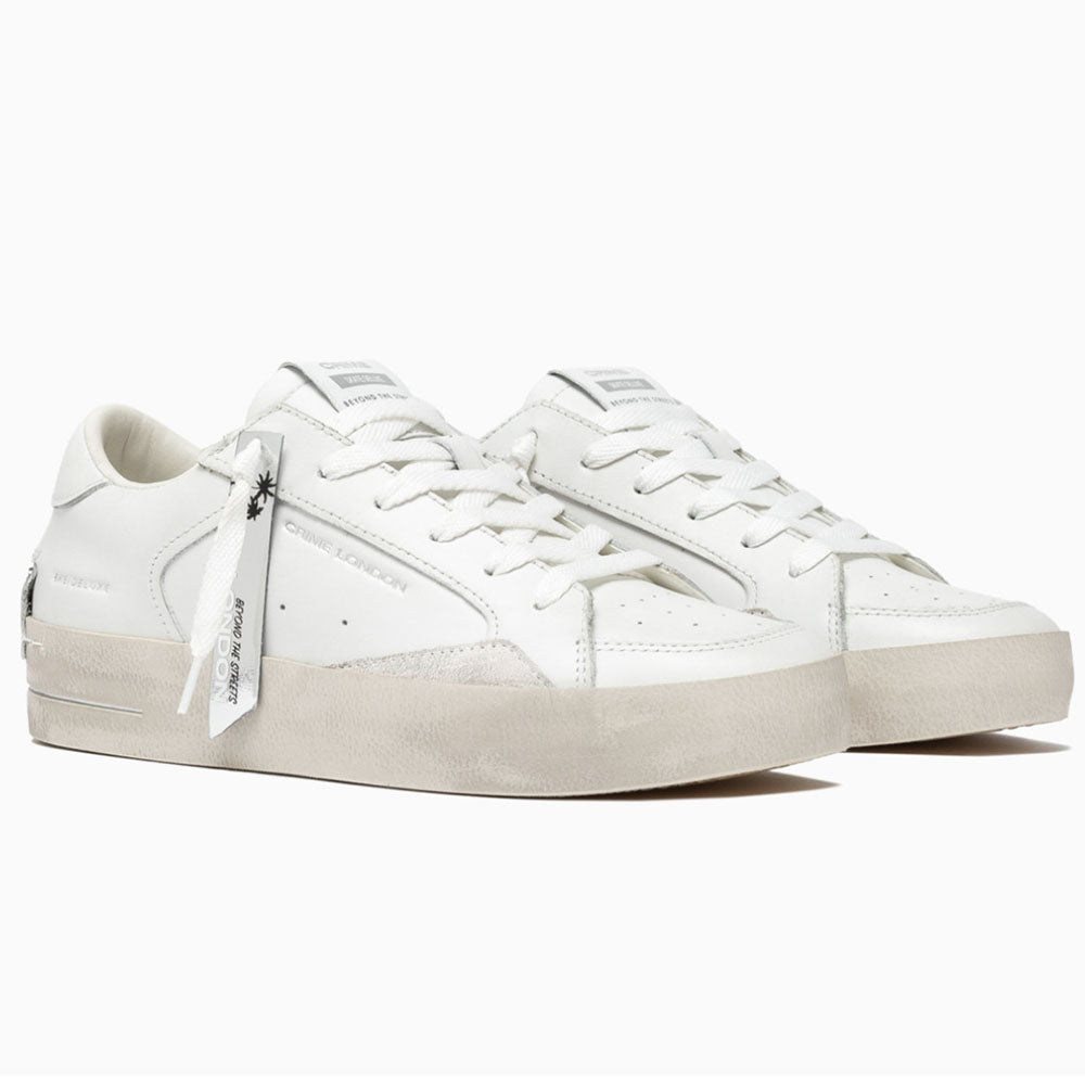 Crime London Sneakers da donna in pelle vanilla white