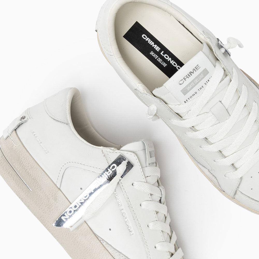 Crime London Sneakers da donna in pelle vanilla white