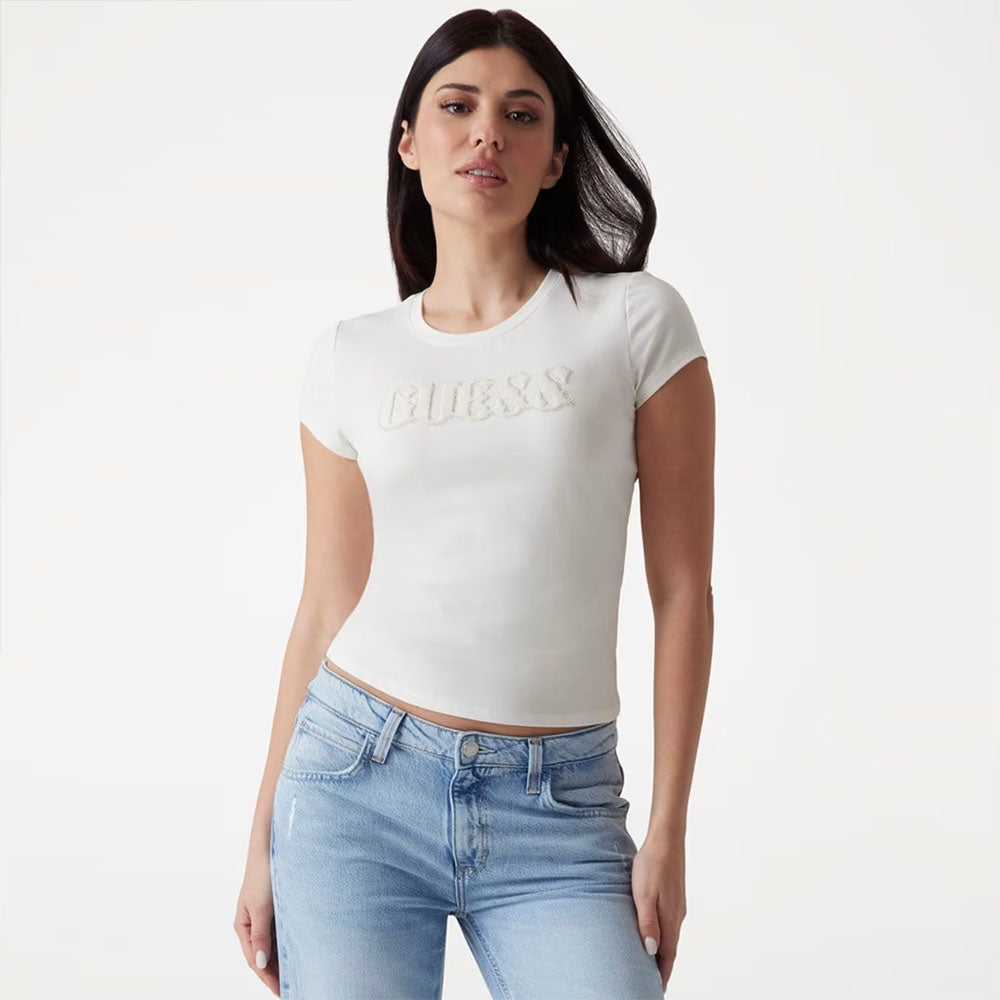 Guess T-shirt da donna logo frontale W5GI42J1314