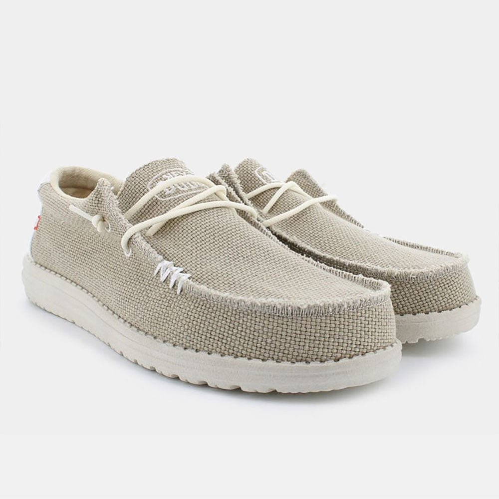 Hey Dude mocassino da uomo beige in tessuto