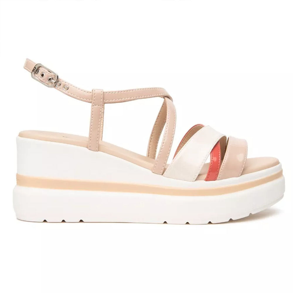 Nerogiardini Sandalo con zeppa da donna in pelle