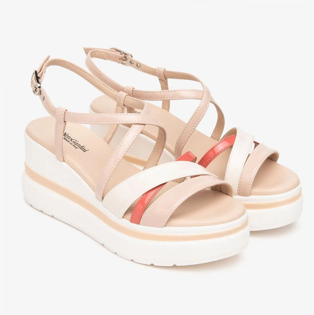 Nerogiardini Sandalo con zeppa da donna in pelle