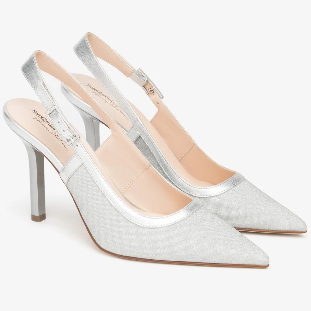 Nerogiardini Sling-Back in Tessuto e Pelle da donna E615430DE