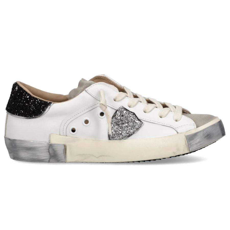 Philippe Model Sneakers Prsx Donna, Bianco Nero Argento PRLD-VG09
