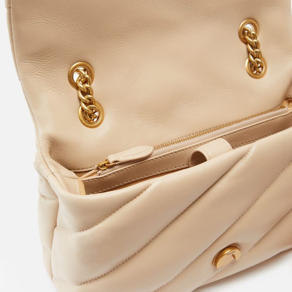 Pinko borsa a tracolla media Love Bag Puff in nappa trapuntata con catena 100038-A0F2