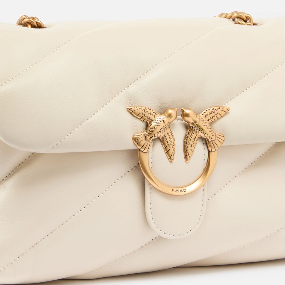 Pinko borsa a tracolla media Love Bag Puff in nappa trapuntata con catena 100038-A0F2
