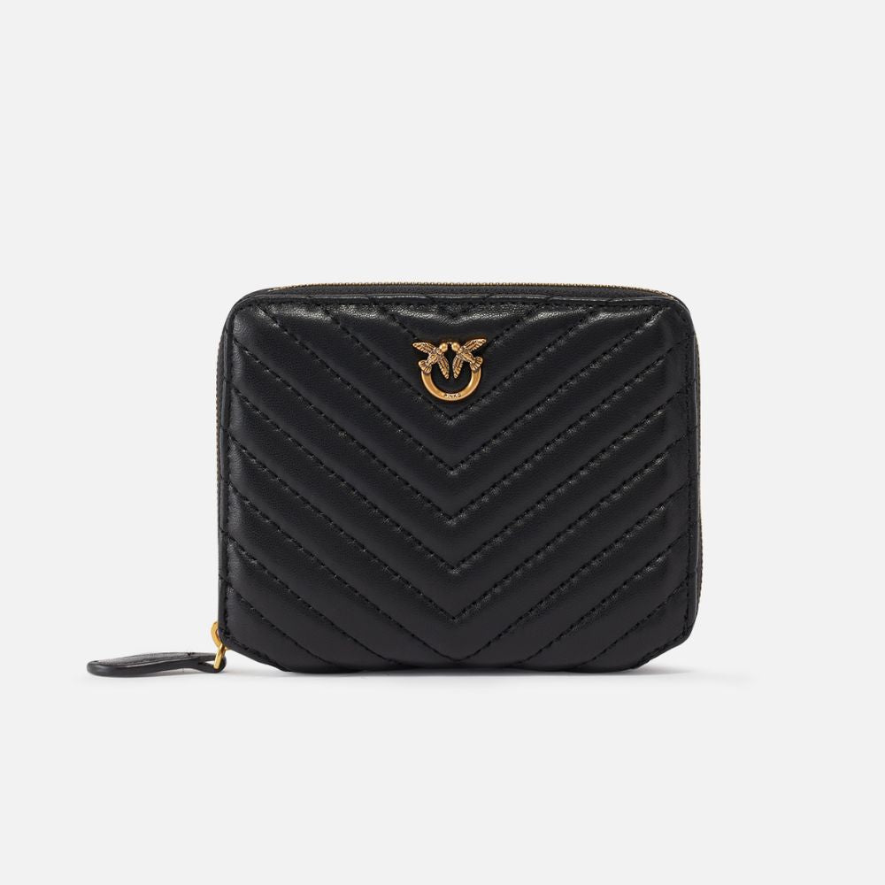 Pinko portafoglio quadrato zip-around nappa trapuntata 100249-A0GK