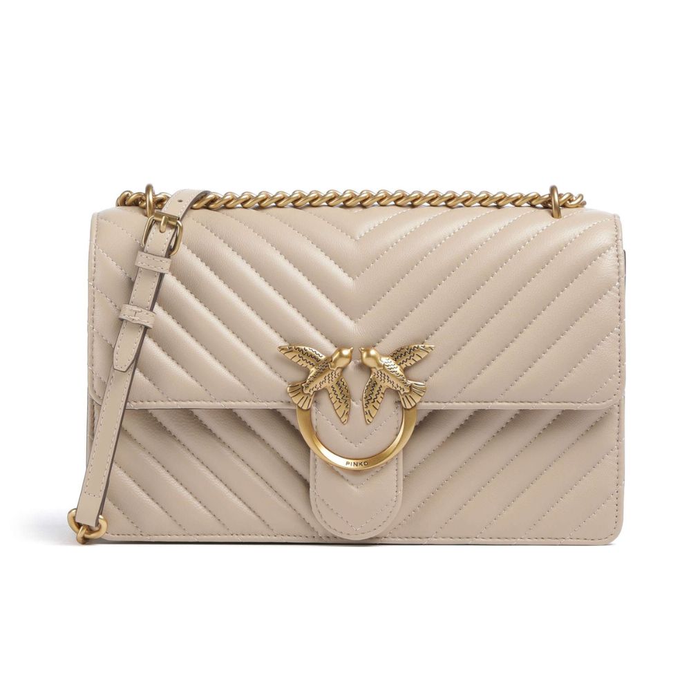 Pinko borsa a tracolla media in nappa matelassé chevron 100941-A0GK