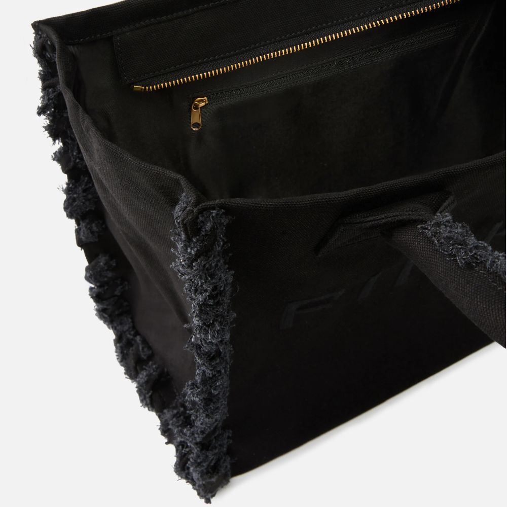 Pinko Borsa shopper media Beach icon logo e dettagli sfrangiati 106673-A3A4