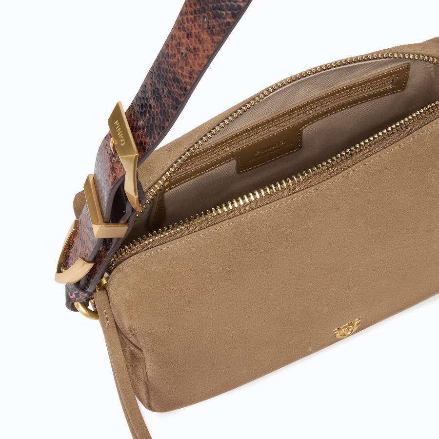 Pinko Borsa bauletto a tracolla media in suede 106761-A3DB