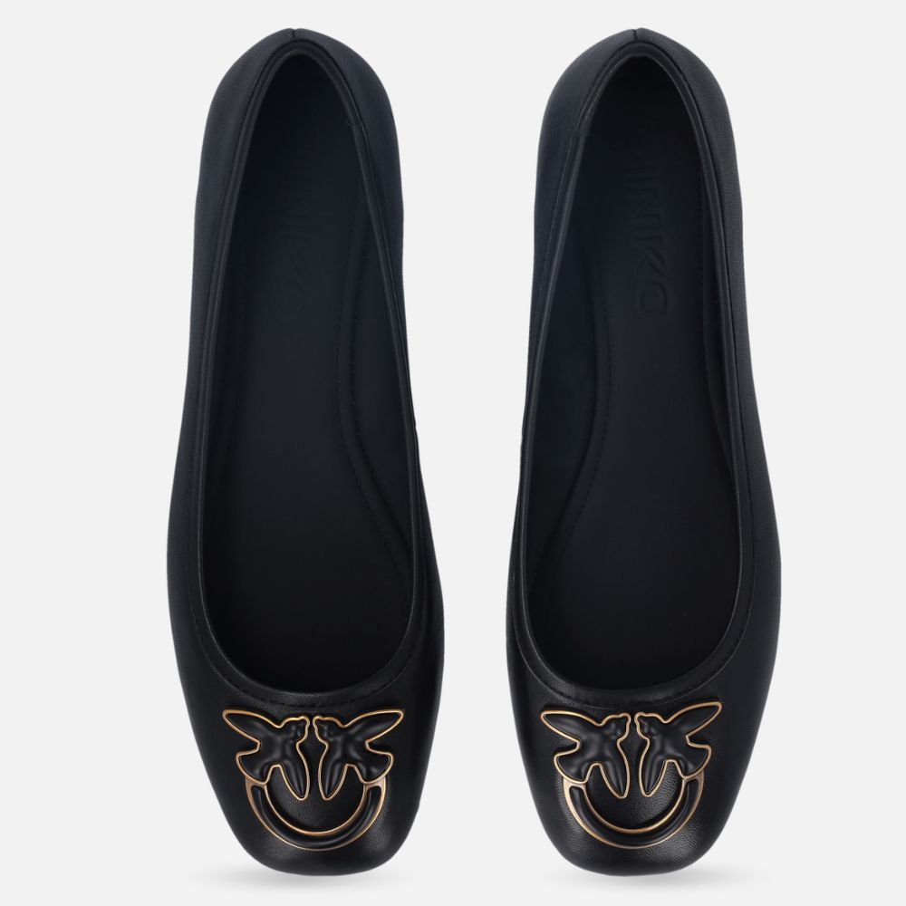 Pinko ballerine flat in nappa con logo Love Birds SD0379P003