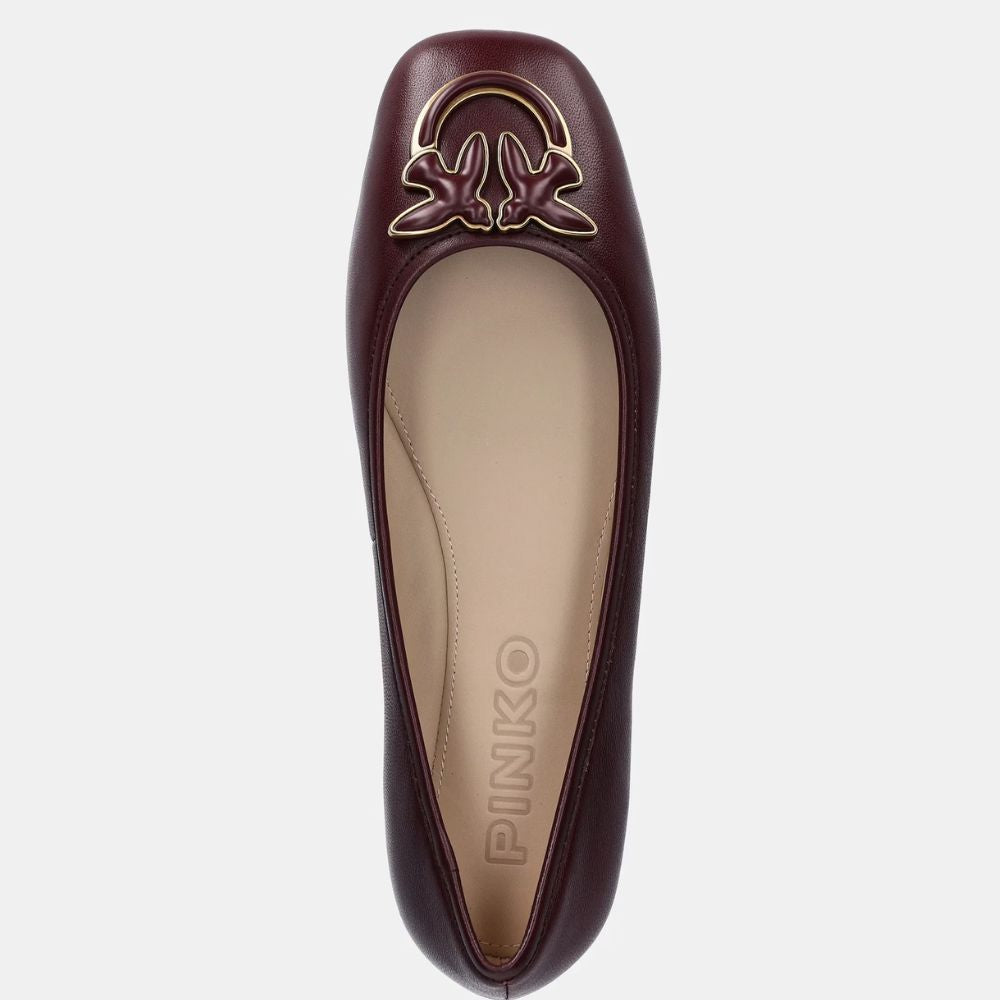 Pinko ballerine flat in nappa con logo Love Birds SD0379P003
