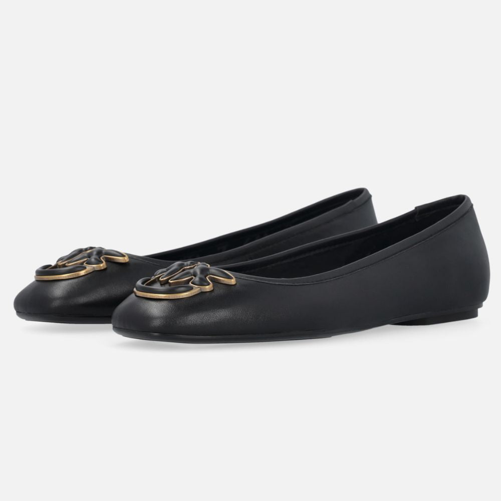 Pinko ballerine flat in nappa con logo Love Birds SD0379P003