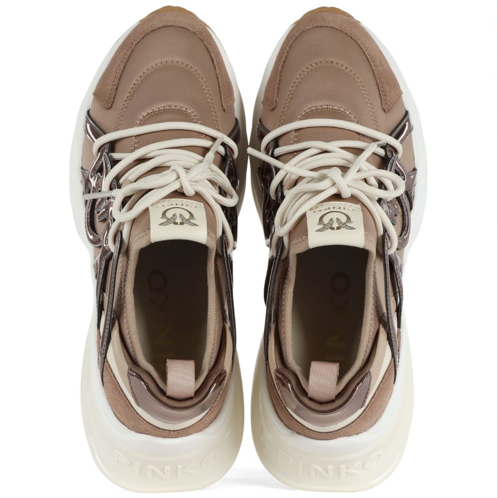 Pinko sneakers donna in pelle e tessuto SS0023T040