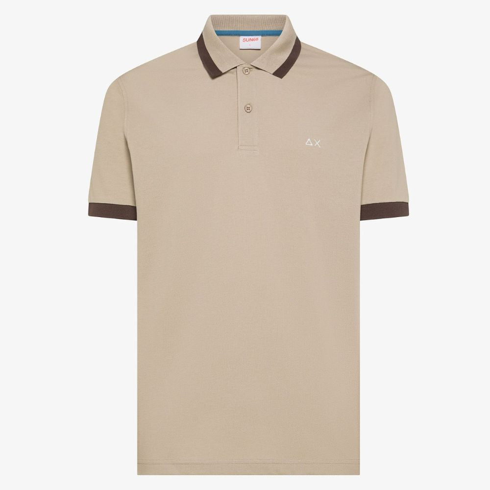 Sun 68 Polo con grande striscia sul colletto da uomo A36112