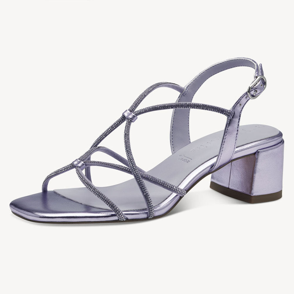 Sandalo da donna Tamaris in ecopelle con strass