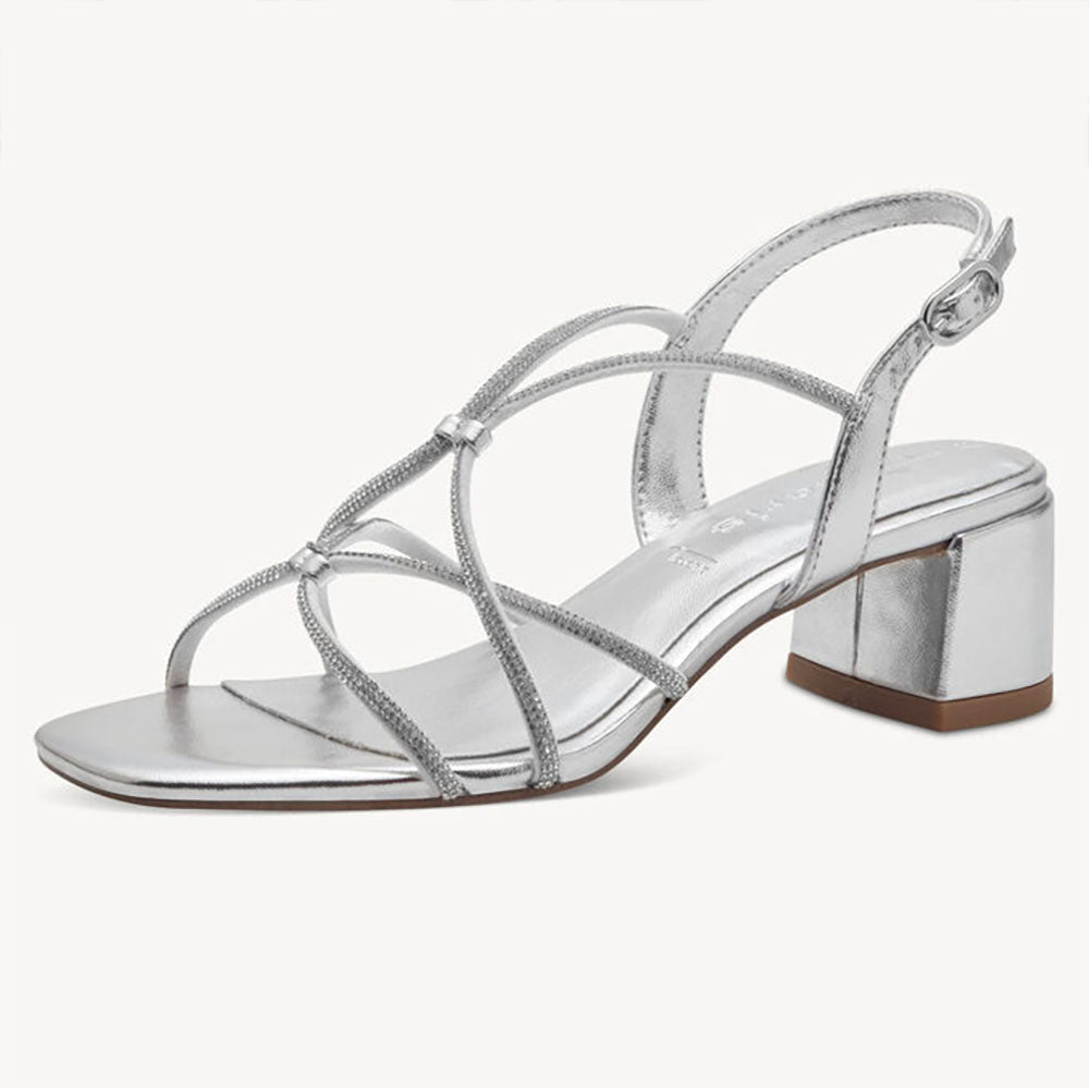 Sandalo da donna Tamaris in ecopelle con strass