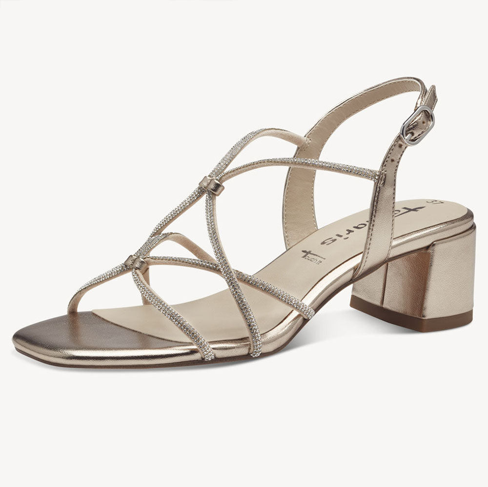 Sandalo da donna Tamaris in ecopelle con strass