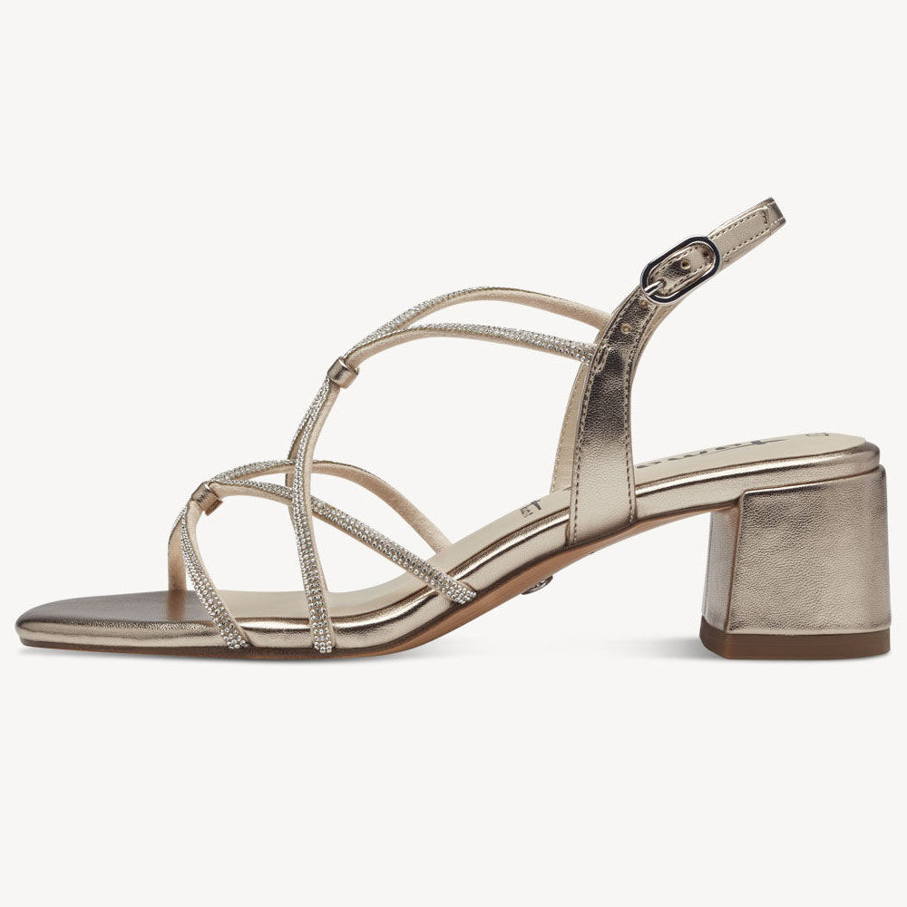 Sandalo da donna Tamaris in ecopelle con strass