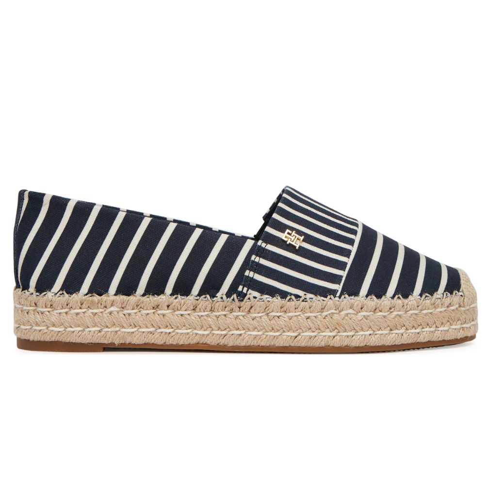 Tommy Hilfiger Espadrillas in tela a righe con plateau donna FW0FW09143