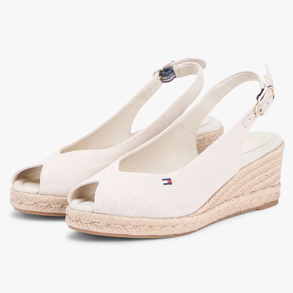 Tommy Hilfiger Espadrillas in canapa con plateau da donna FW0FW09228