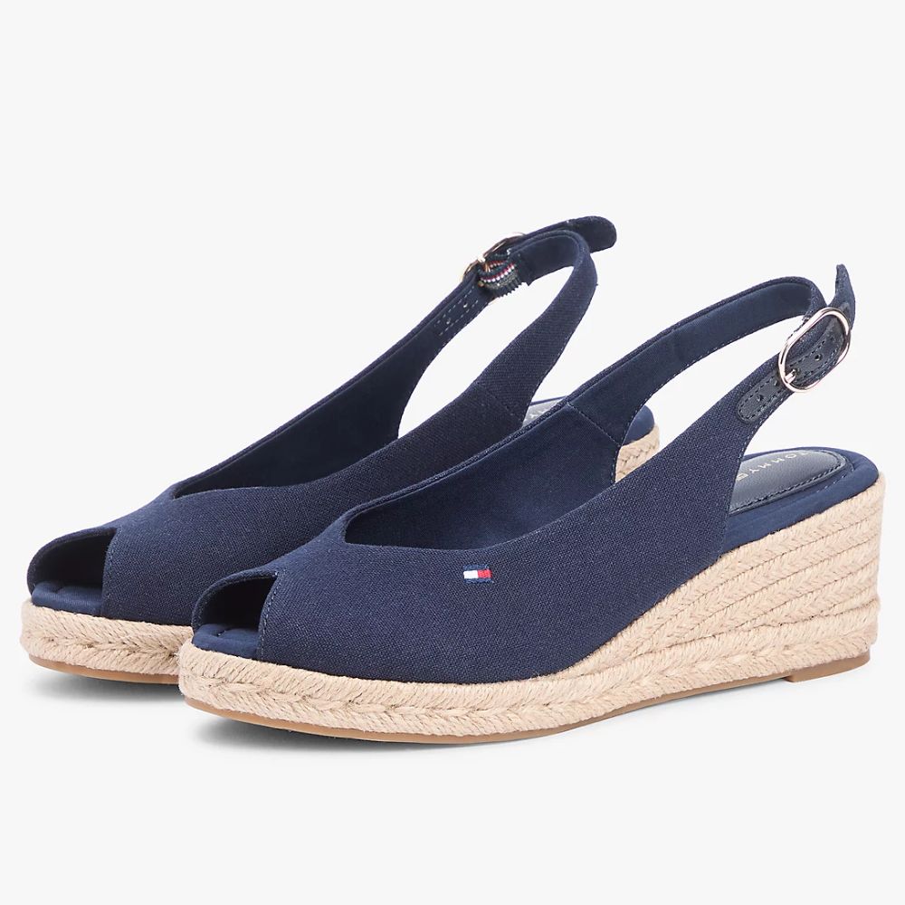 Tommy Hilfiger Espadrillas in canapa con plateau da donna FW0FW09228