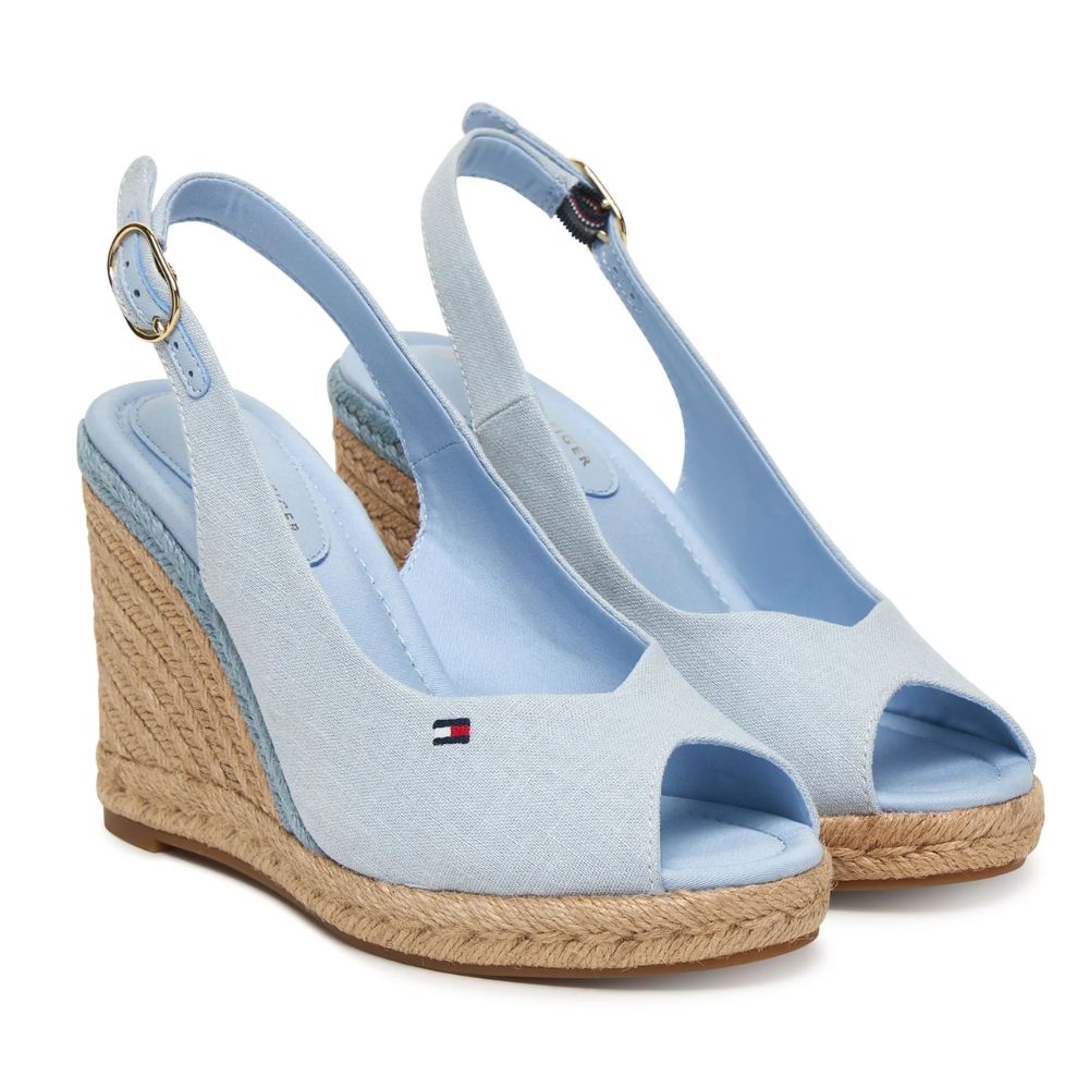 Tommy Hilfiger Espadrillas in canapa con plateau da donna FW0FW09343