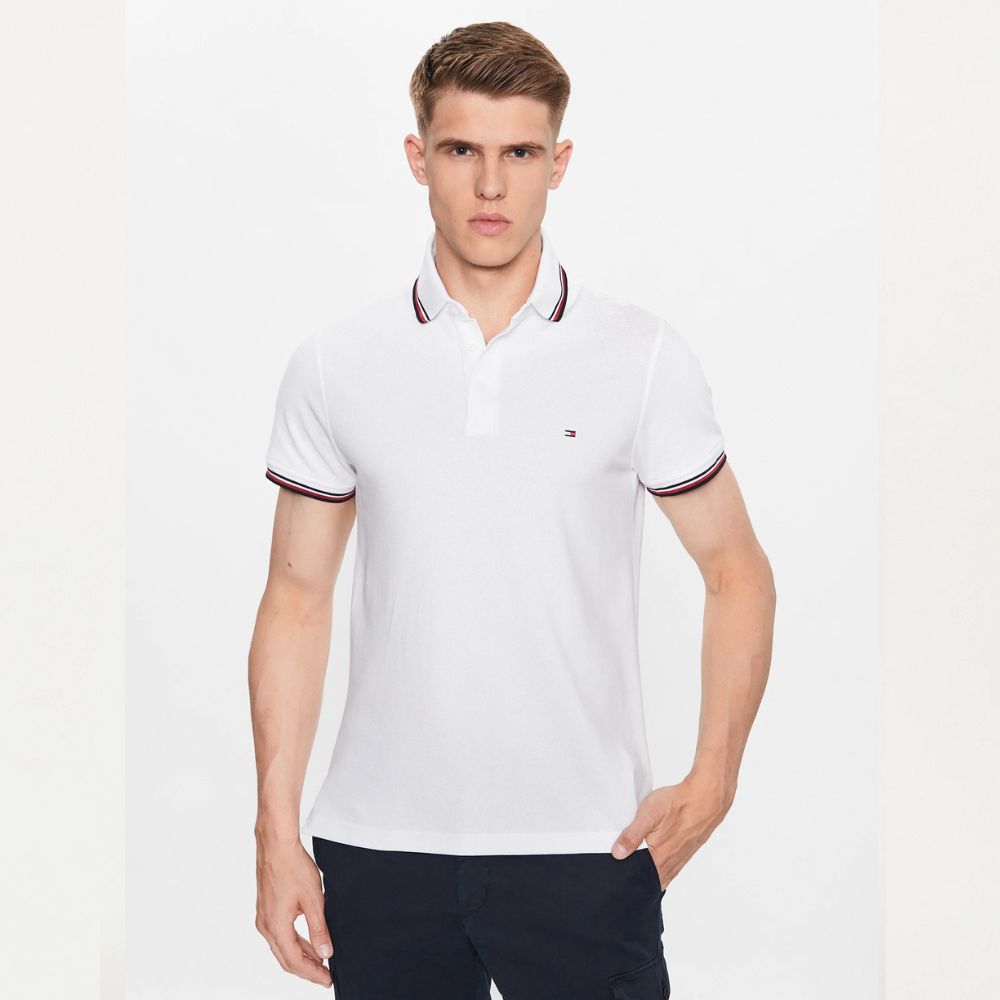 Tommy Hilfiger polo slim fit con bordi a contrasto da uomo MW0MW30750