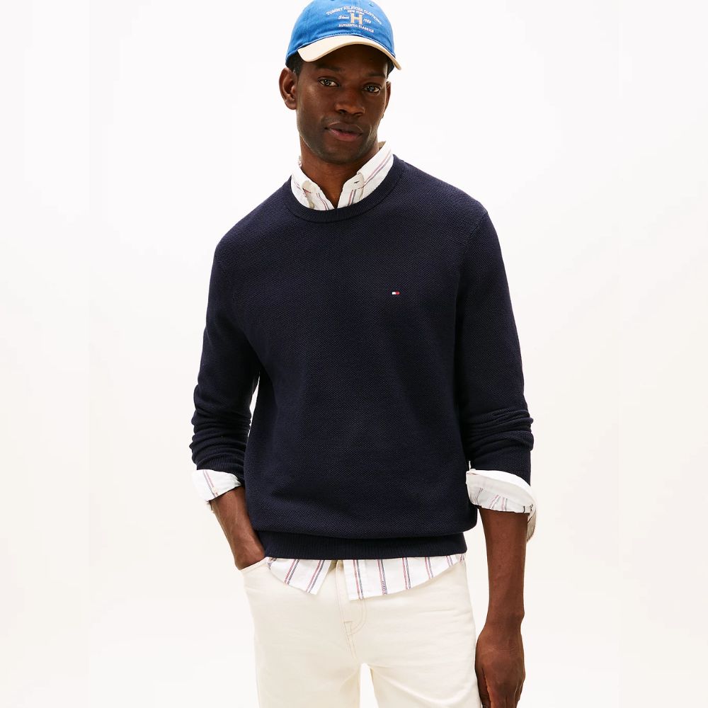 Tommy Hilfiger pullover tramato da uomo MW0MW36347