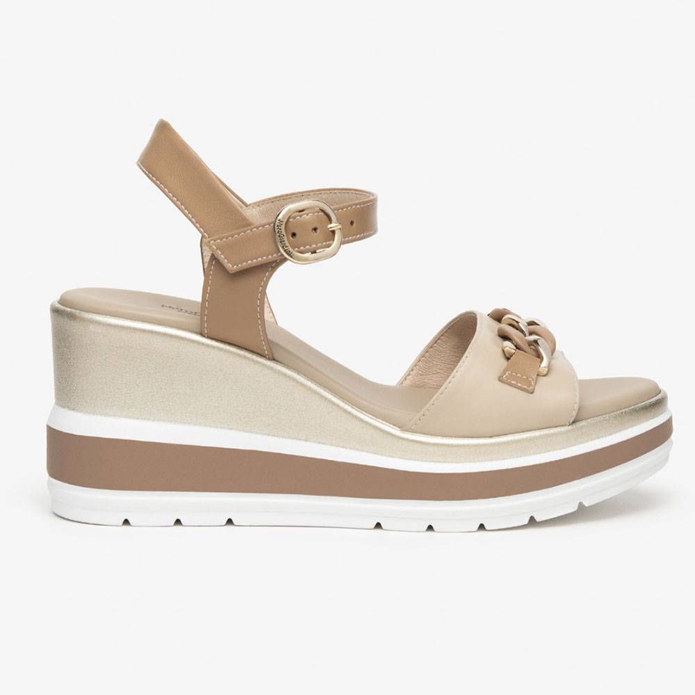 Sandalo con zeppa da donna Nerogiardini E410530D