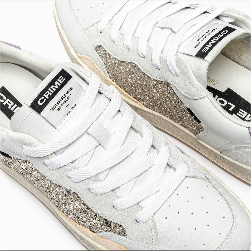 Crime London sneakers da donna in pelle sugar plum