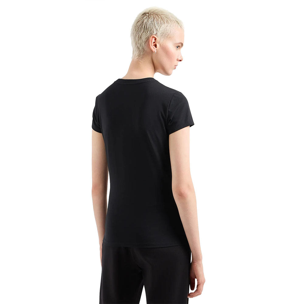 Armani Exchange T-shirt da donna con logo glitterato