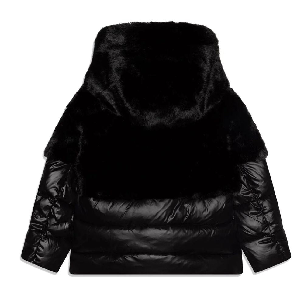Blauer Giubbino da bambina con pelliccia 25WBLGC02411