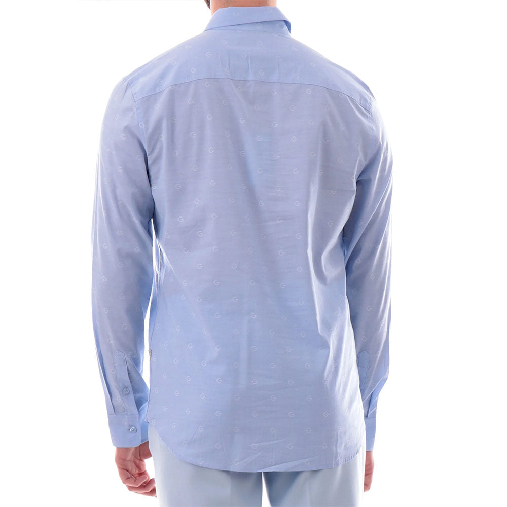 Guess camicia da uomo con logo all over M5RH05WFXX1