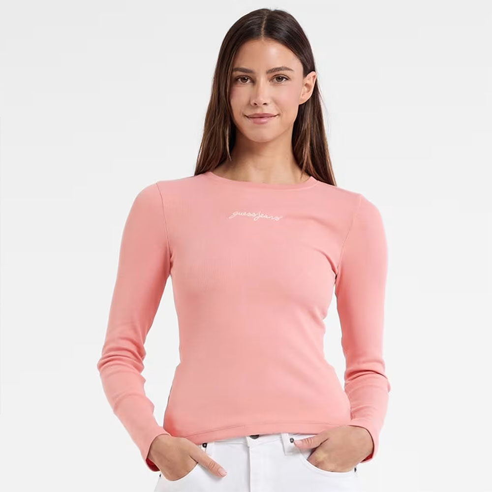 Guess maglia da donna a costine con logo W5RI58KA0H1