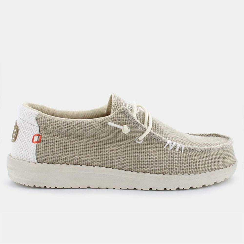 Hey Dude mocassino da uomo beige in tessuto