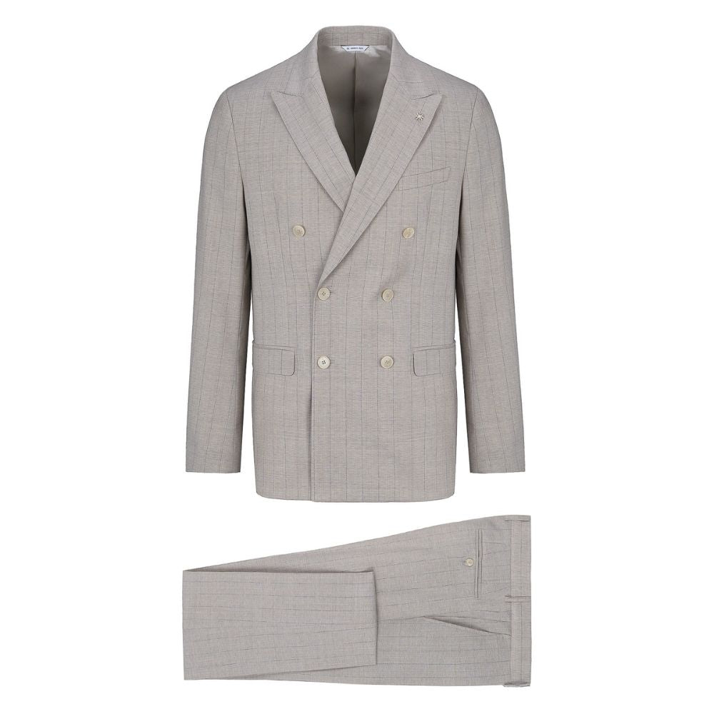 Manuel Ritz abito doppiopetto gessato fresco lana stretch 4032A3378
