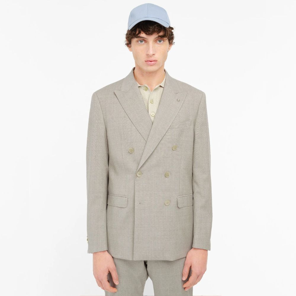 Manuel Ritz abito doppiopetto gessato fresco lana stretch 4032A3378