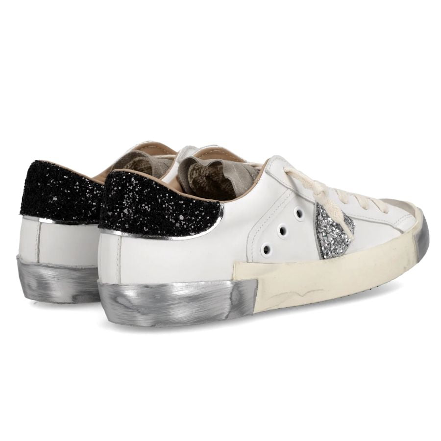 Philippe Model Sneakers Prsx Donna, Bianco Nero Argento PRLD-VG09