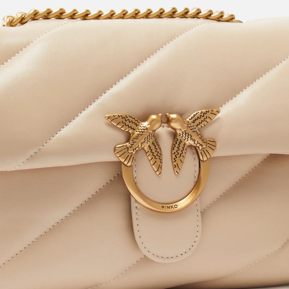Pinko borsa a tracolla media Love Bag Puff in nappa trapuntata con catena 100038-A0F2