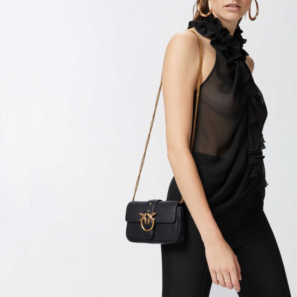 Pinko borsa pochette a tracolla piccola Love Bag in pelle 100061-A0F1/O