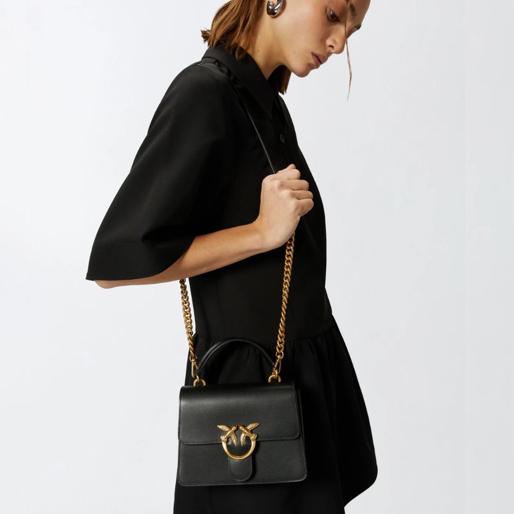 Pinko borsa a mano e tracolla piccola Love Bag in pelle 100071-A0F1