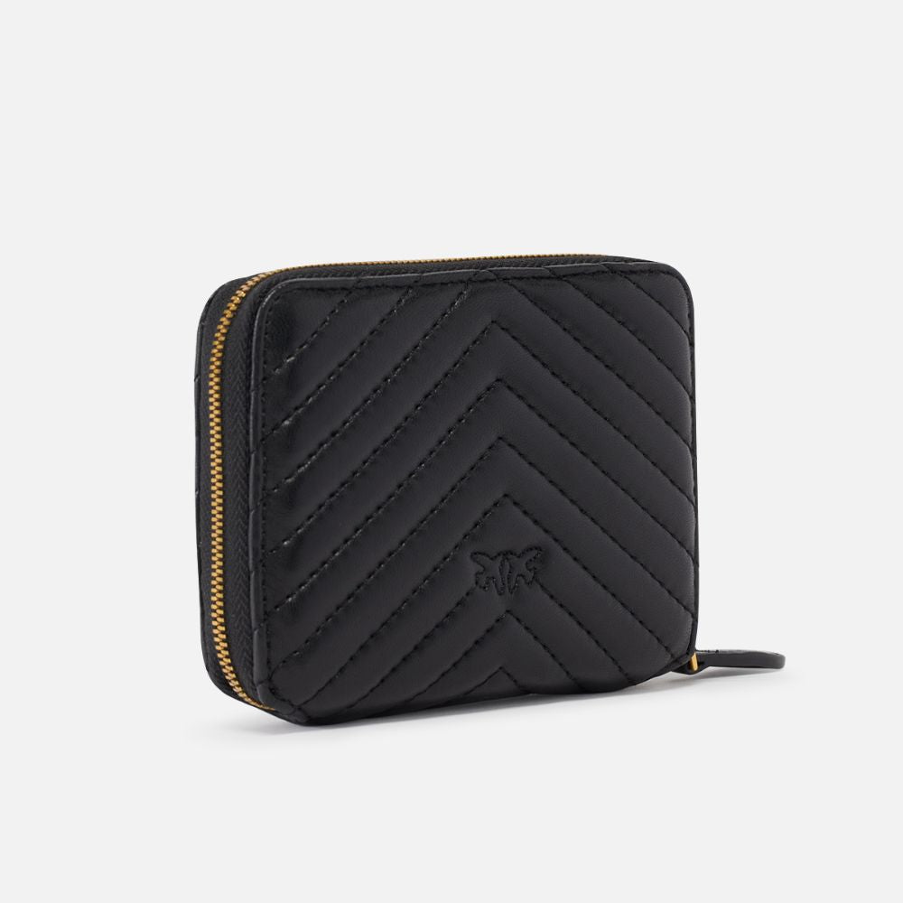 Pinko portafoglio quadrato zip-around nappa trapuntata 100249-A0GK