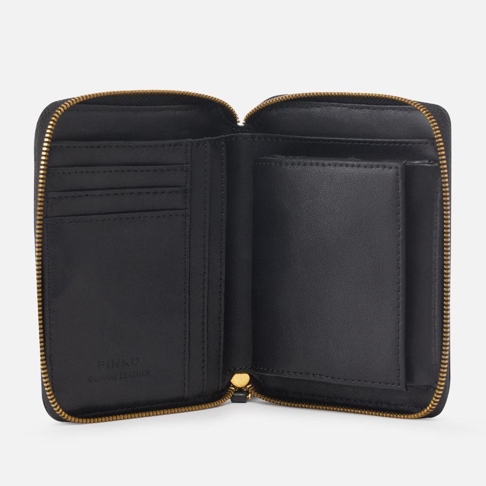 Pinko portafoglio quadrato zip-around nappa trapuntata 100249-A0GK