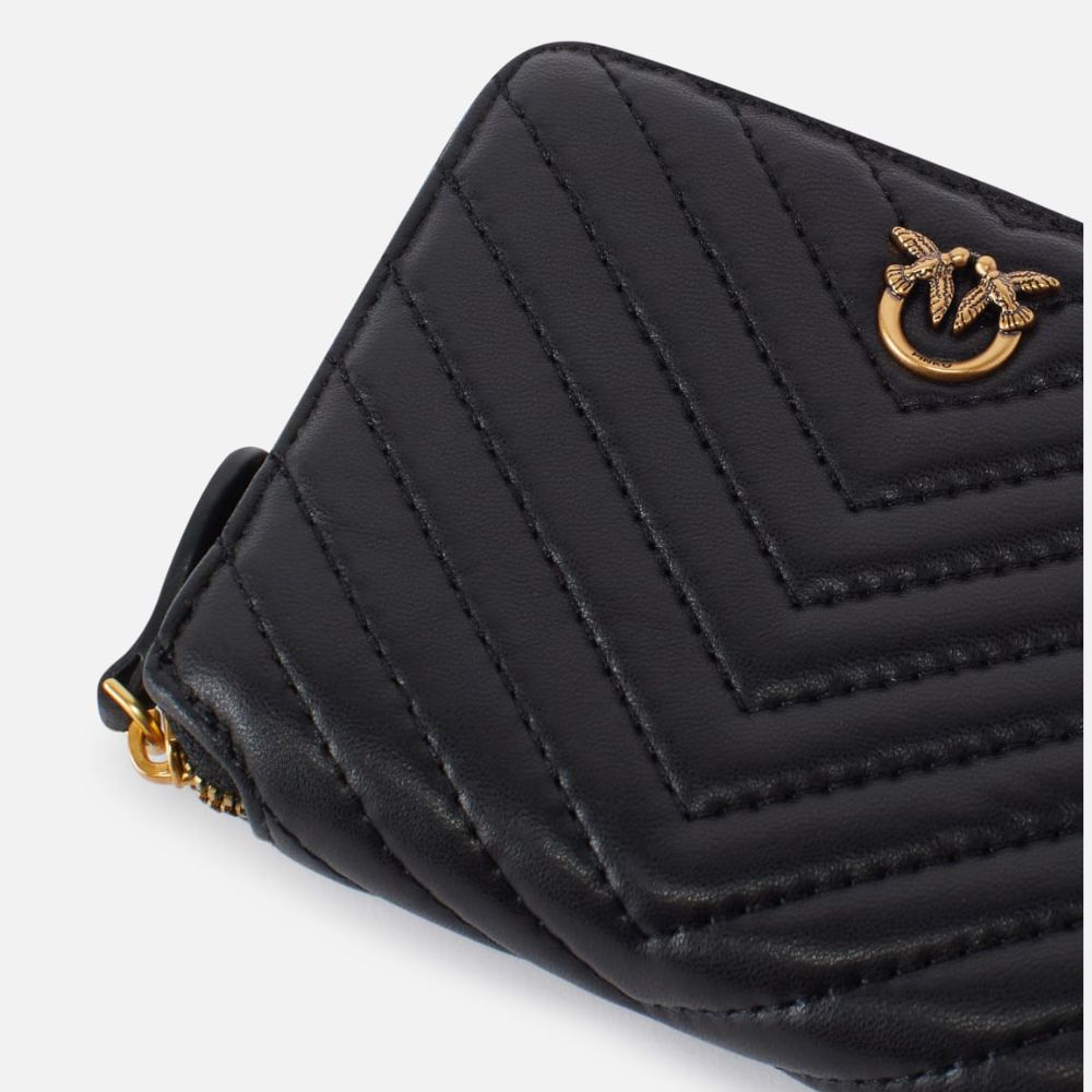 Pinko portafoglio quadrato zip-around nappa trapuntata 100249-A0GK