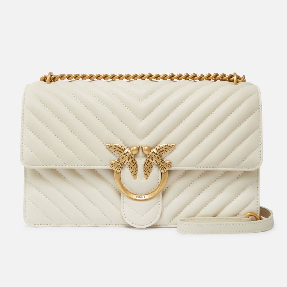 Pinko borsa a tracolla media in nappa matelassé chevron 100941-A0GK