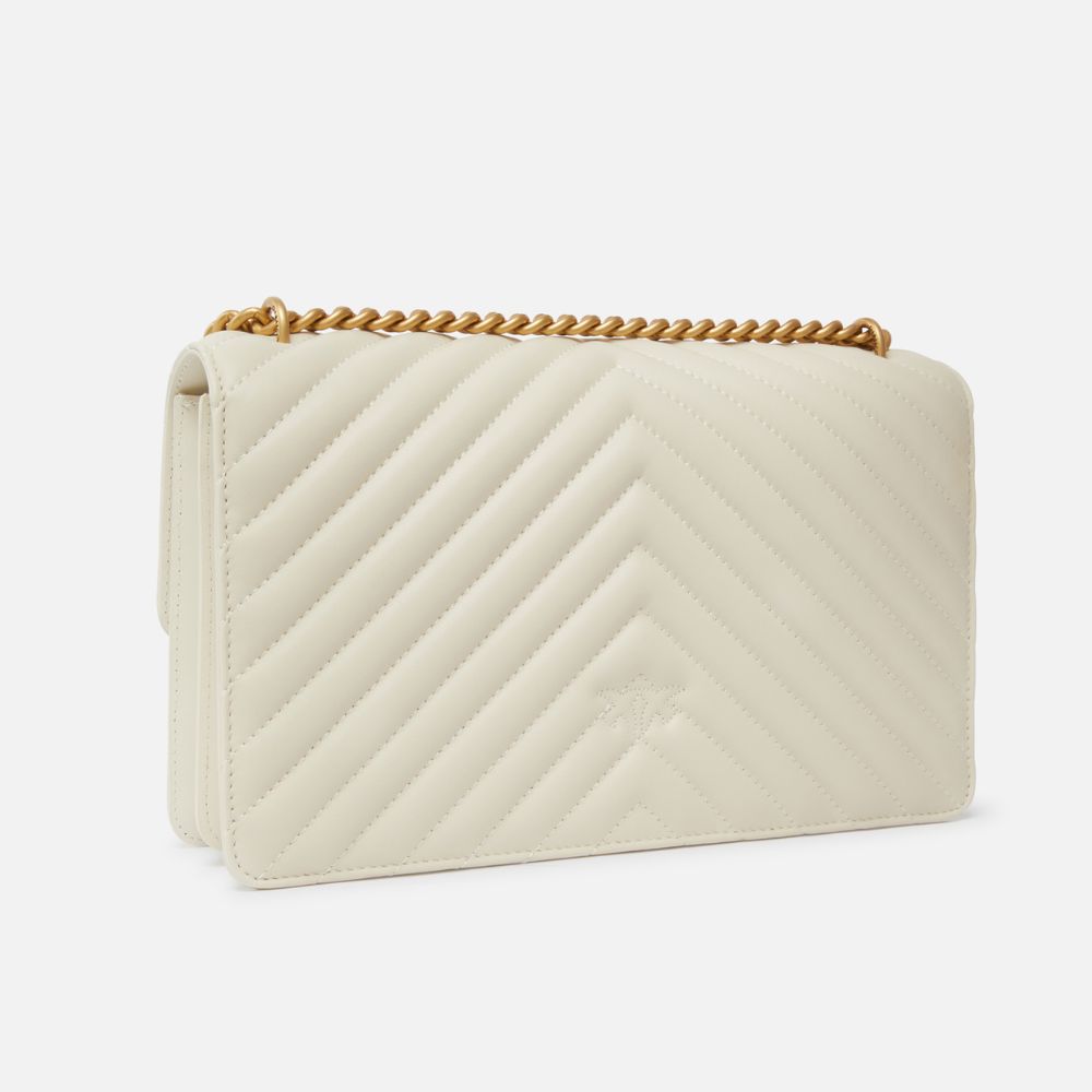 Pinko borsa a tracolla media in nappa matelassé chevron 100941-A0GK