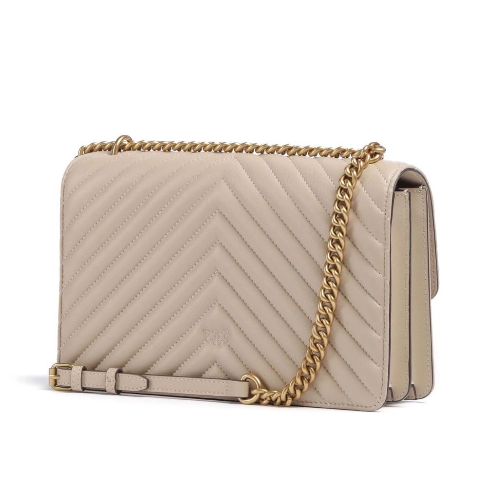 Pinko borsa a tracolla media in nappa matelassé chevron 100941-A0GK