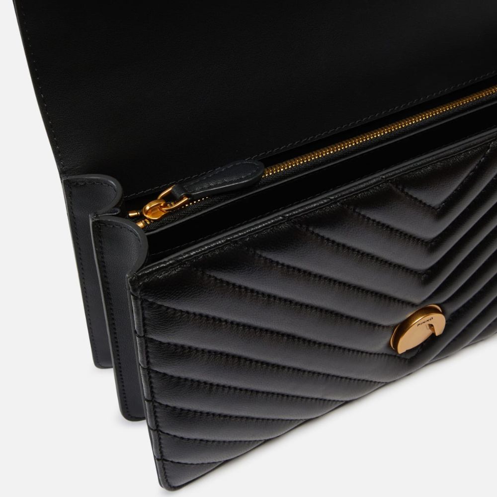 Pinko borsa a tracolla media in nappa matelassé chevron 100941-A0GK